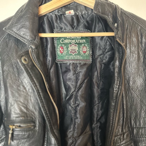 VINTAGE 90s cinched waist hourglass black leather jacket women’s Small/Medium. - Picture 3 of 14
